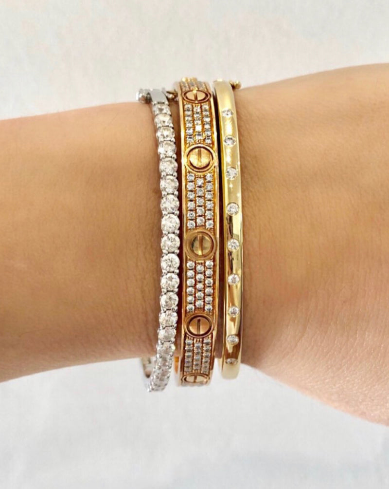 HALF DIAMOND BANGLE Gemeaux