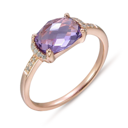 AMETHYST AND DIAMOND RING