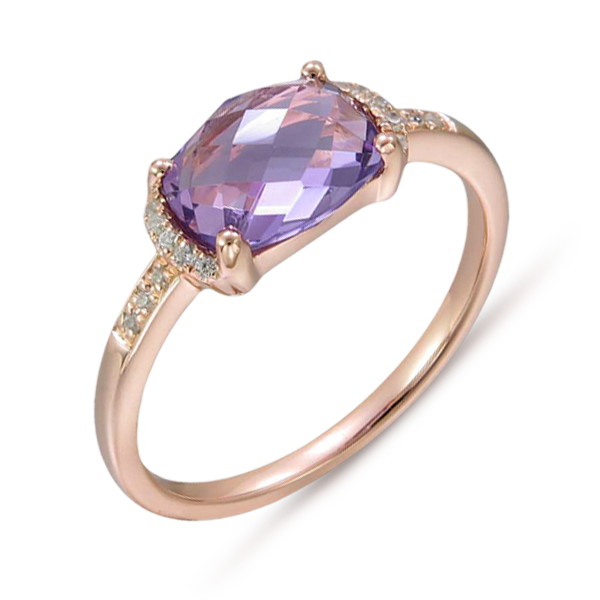 AMETHYST AND DIAMOND RING
