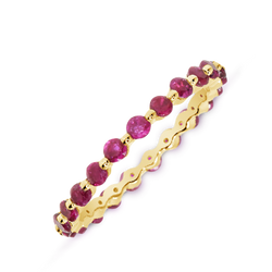 BEADED RUBY RING