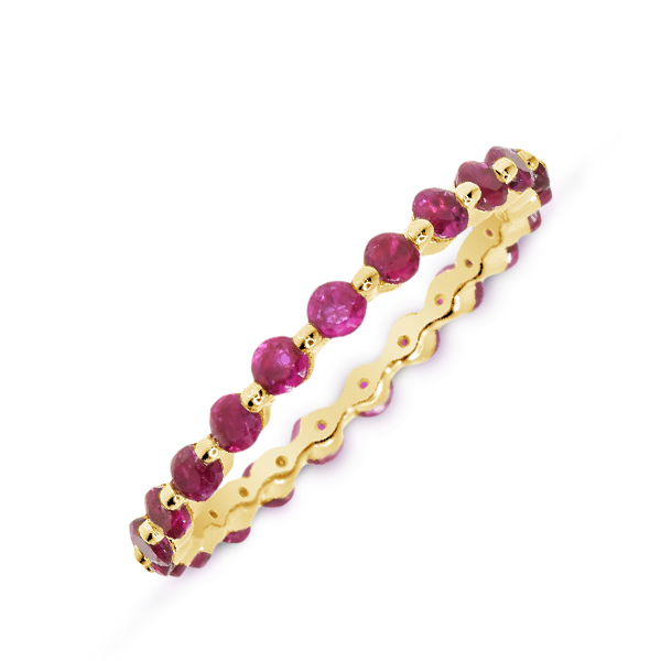 BEADED RUBY RING