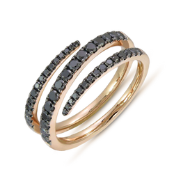 BLACK DIAMOND SPIRAL RING