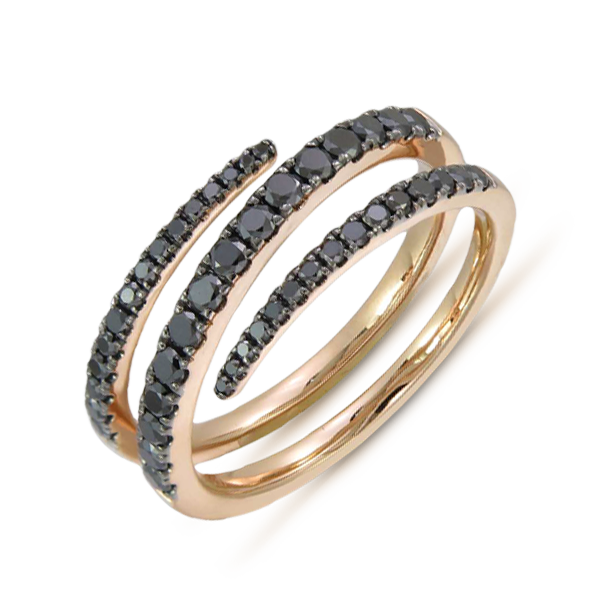 BLACK DIAMOND SPIRAL RING