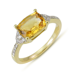 CITRINE AND DIAMOND RING