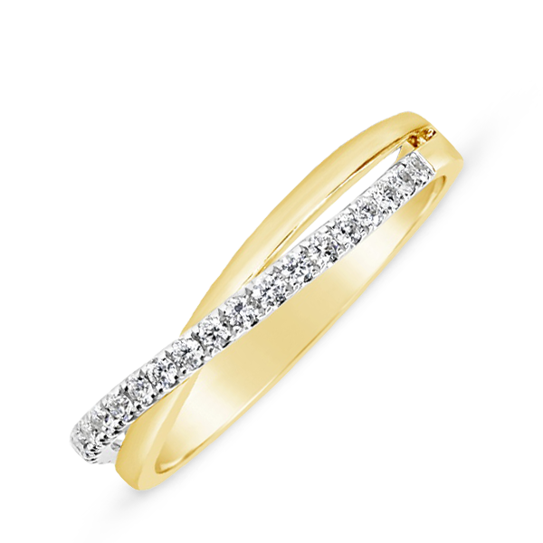 CROSS OVER DIAMOND RING