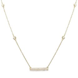 DIAMOND DOUBLE BAR NECKLACE