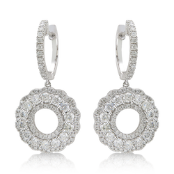 DIAMOND HUGGIES WITH FLORAL DROPS