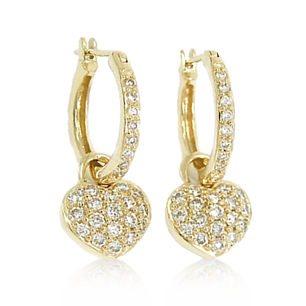 DIAMOND HUGGIES WITH HEART CHARM
