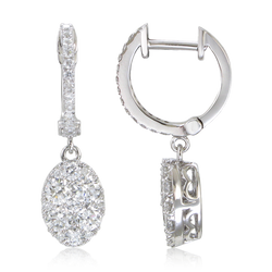 DIAMOND HUGGIES WITH OVAL DROP