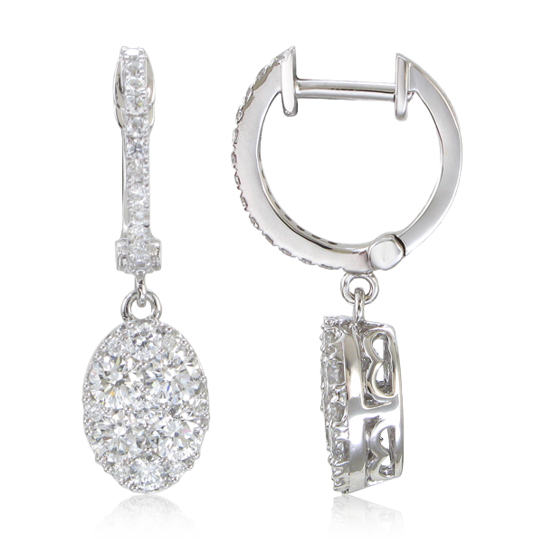 DIAMOND HUGGIES WITH OVAL DROP