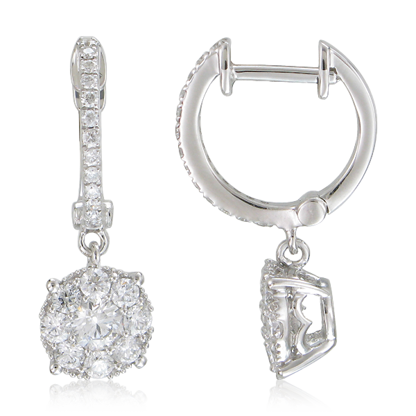 DIAMOND HUGGIES WITH ROUND DROP
