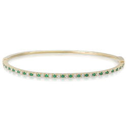 EMERALD AND DIAMOND BANGLE