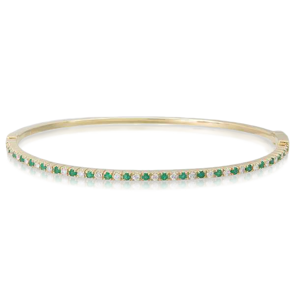 EMERALD AND DIAMOND BANGLE