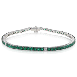 EMERALD AND DIAMOND TENNIS BRACELET