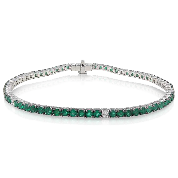 Emerald and hot sale diamond bracelet