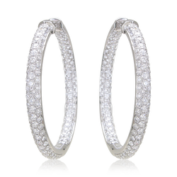 3 ROW FINE DIAMOND HOOPS
