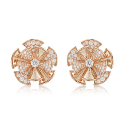 GOLD AND DIAMOND WATERLILY STUDS