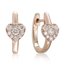 GOLD AND DIAMOND HEART HUGGIES