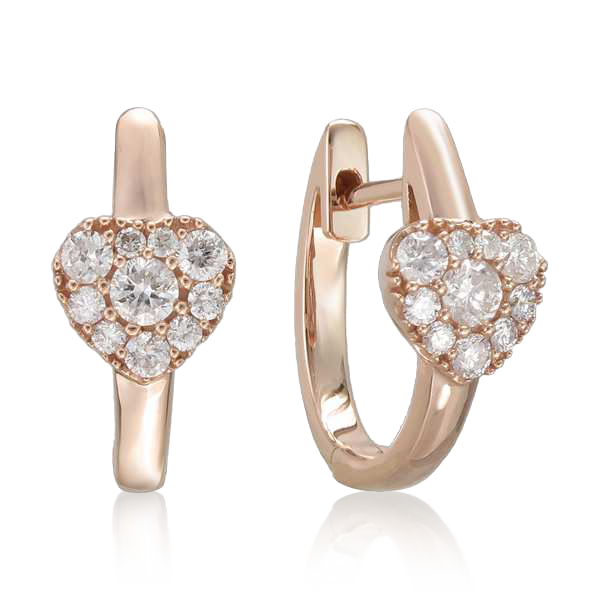 GOLD AND DIAMOND HEART HUGGIES