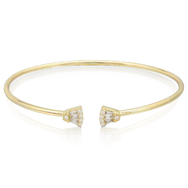 GOLD AND DIAMOND BAGUETTE SPLIT BANGLE