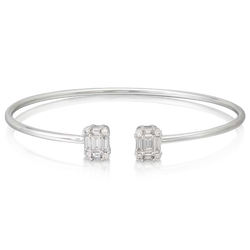 GOLD SPLIT BANGLE WITH TRAPEZE ENDS