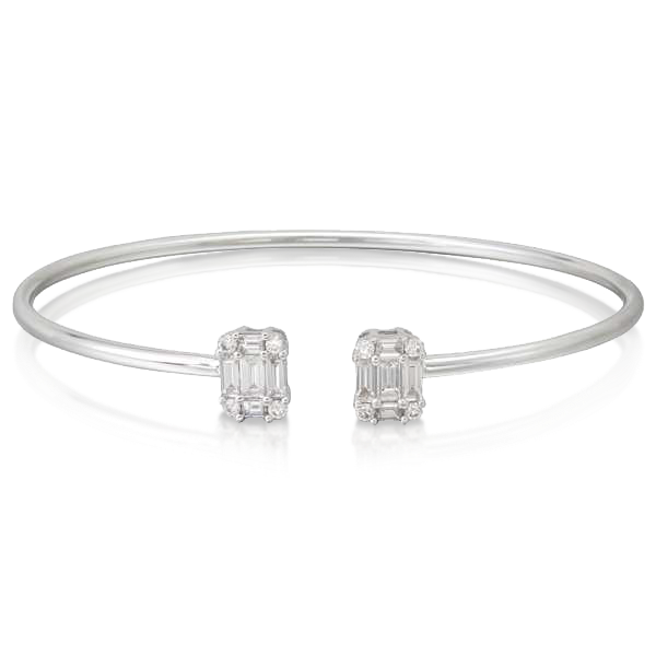 GOLD SPLIT BANGLE WITH TRAPEZE ENDS