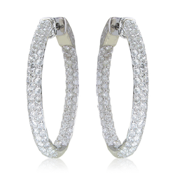 3 ROW LARGE DIAMOND HOOPS