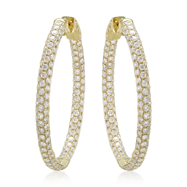 3 ROW MEDIUM DIAMOND HOOPS