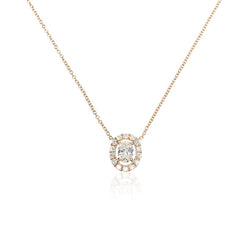 25PT OVAL HALO NECKLACE