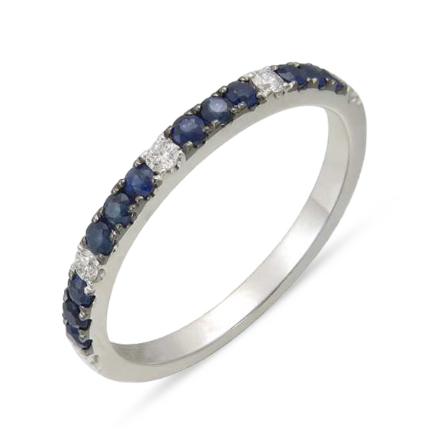 SAPPHIRE AND DIAMOND ETERNITY BAND