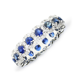 SAPPHIRE HALO ETERNITY BAND
