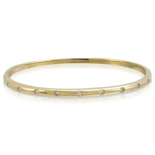 SOLID GOLD AND DIAMOND BANGLE