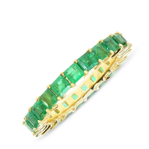Green emerald on sale eternity band