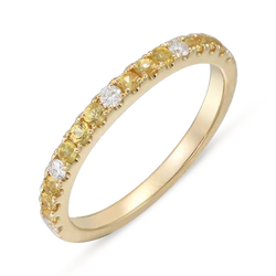 YELLOW SAPPHIRE AND DIAMOND ETERNITY BAND