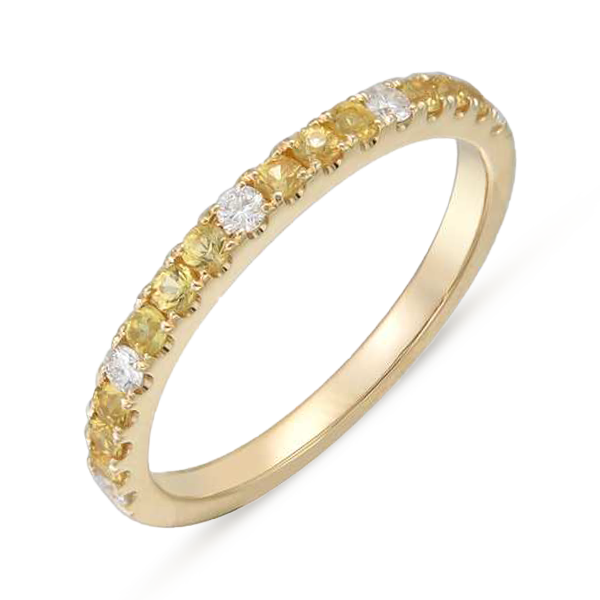 YELLOW SAPPHIRE AND DIAMOND ETERNITY BAND