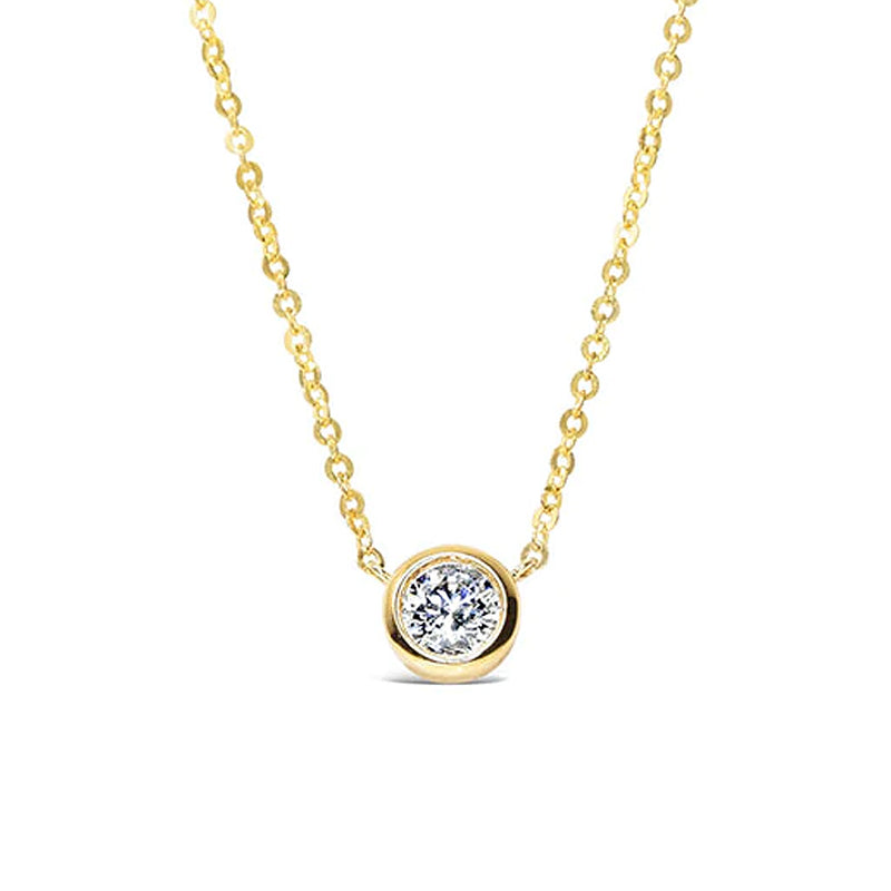 14k Gold Diamond Bezel Necklace – By Invite Only
